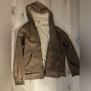 Vintage - green wool zip up hoodie
